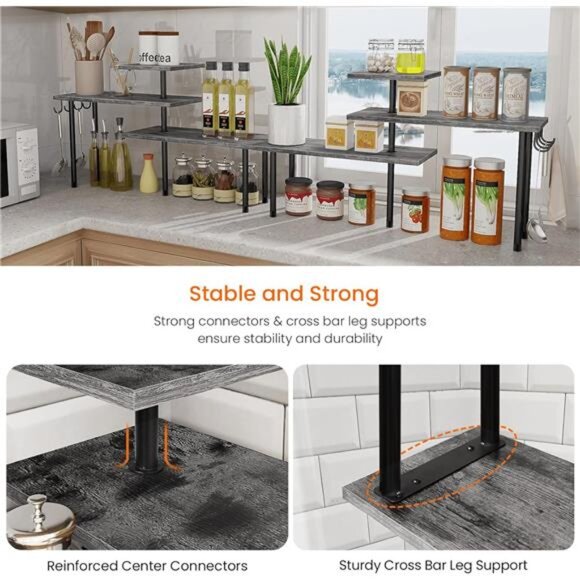 Kitchen Countertop Organizer, 3 Tier Corner Shelf Bathroom Counter - Picture 5 of 7